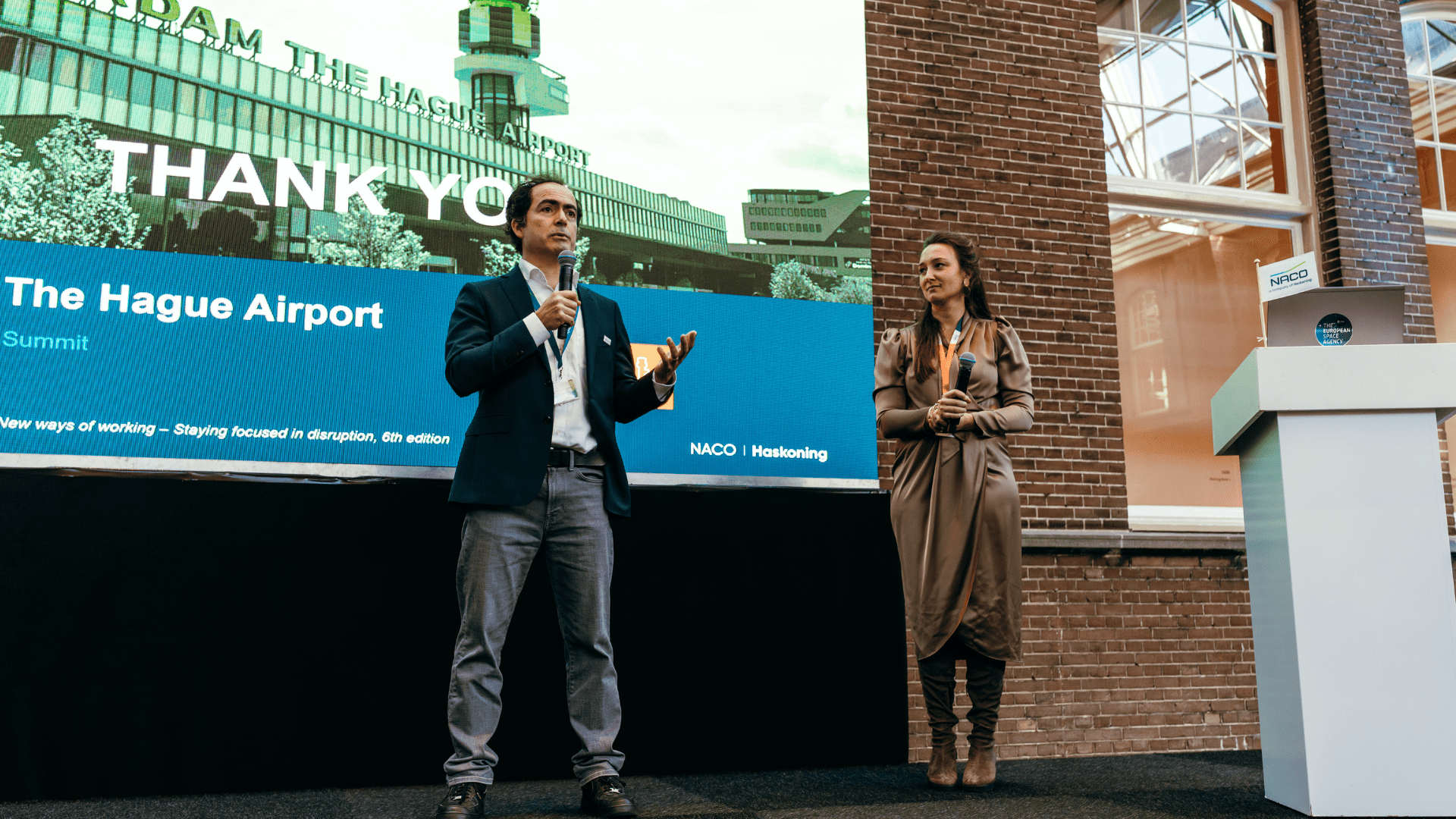 Pedro Pinto de Sá Borges and Michelle Samson presents at NACO's Sustainable Aviation Summit
