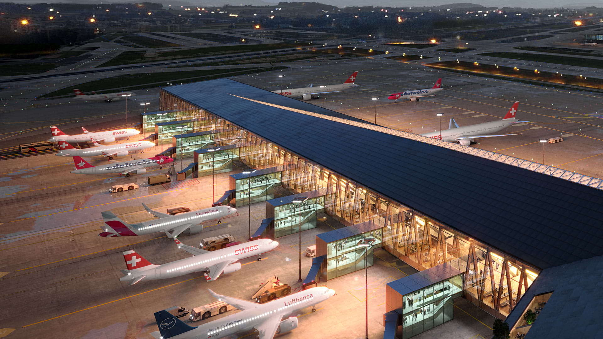 New Dock A at Zurich Airport