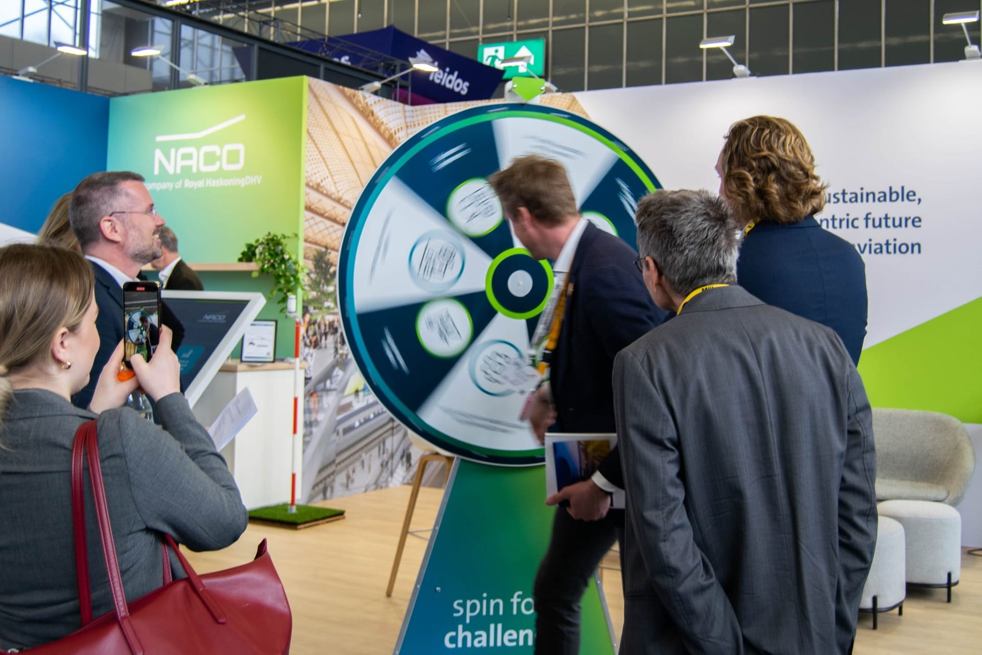 people spinning a wheel