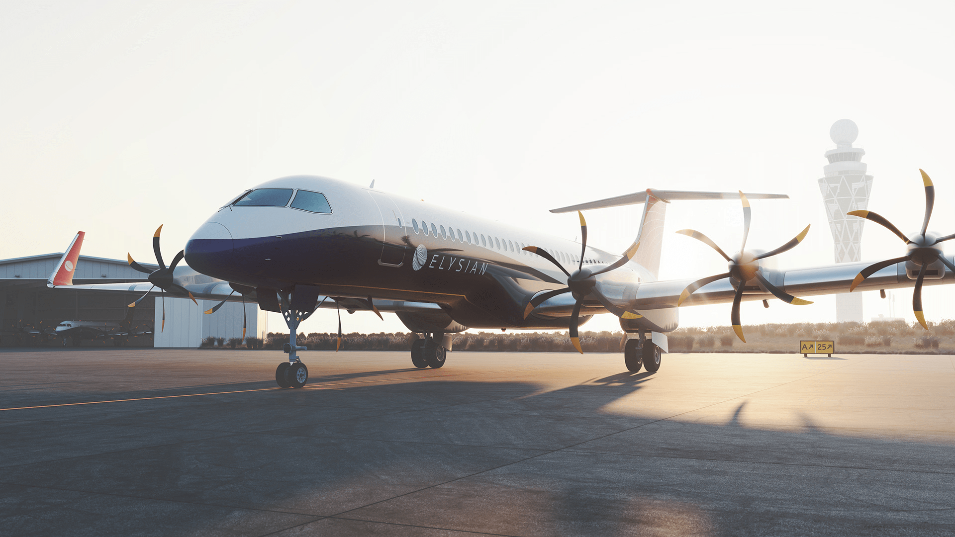 The Elysian E9X at an airport