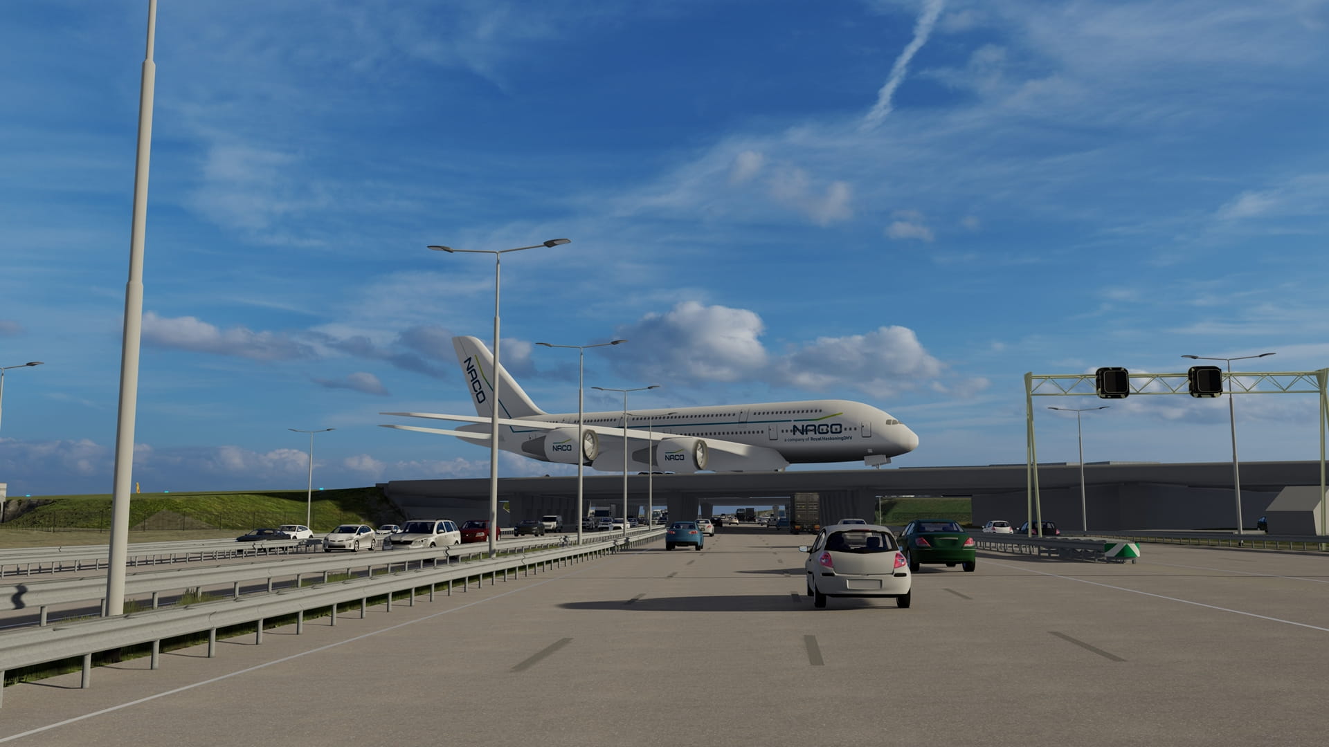 Road under Quebec Runway Schiphol Airport