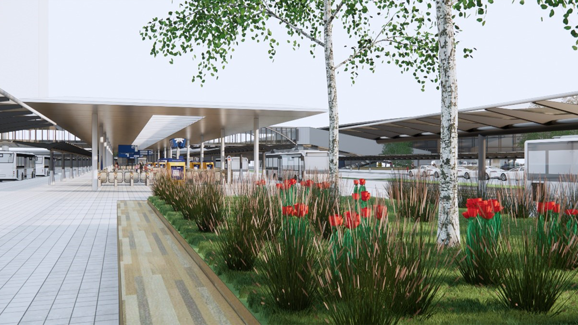 Busstation Jan Dellaertplein Amsterdam Airport Schiphol artist impression