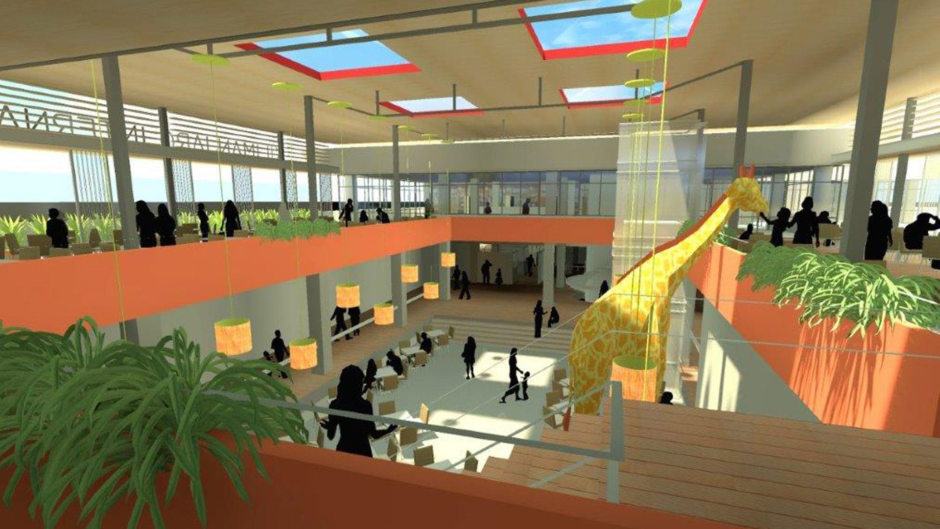 Animation picture of Kilimanjaro Airport with jiraf